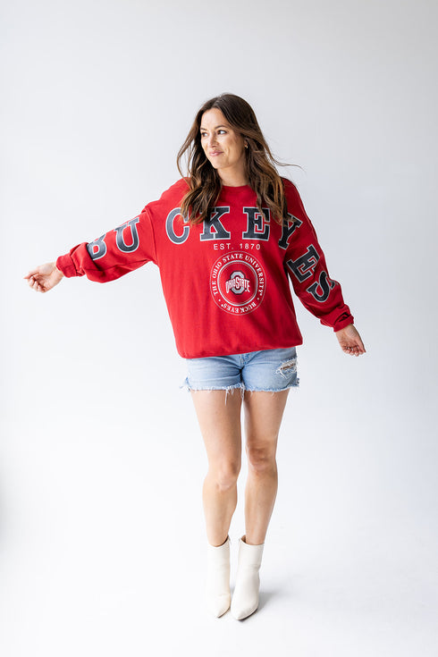 Ohio State Philly Split Lantern Sleeve Crew